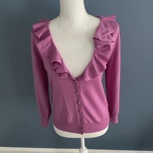 J Crew Ruffled Wool Cardigan 💗